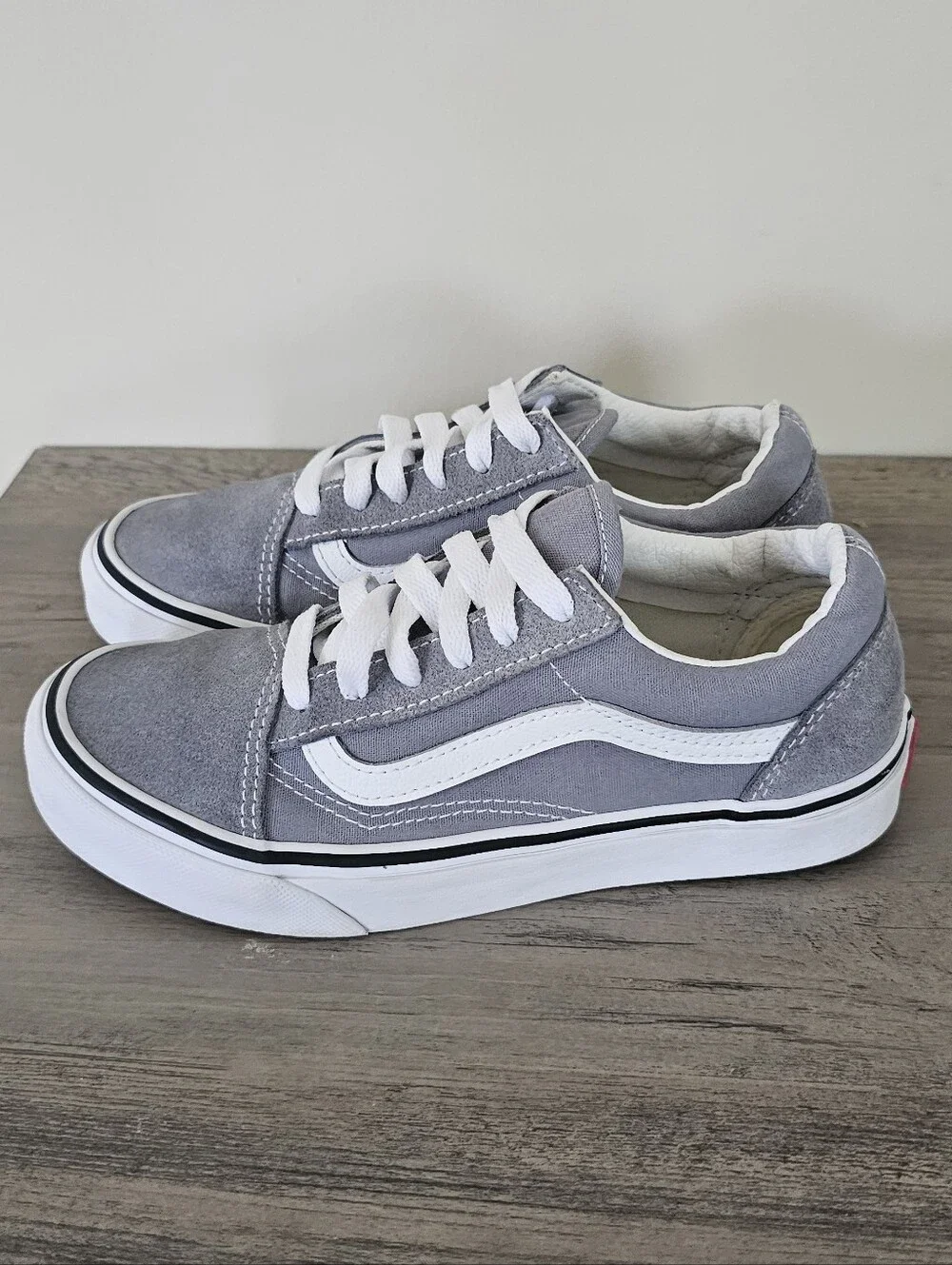 Vans Old Skool Shoe Pewter Grey Kids Size 3 Boy Girl